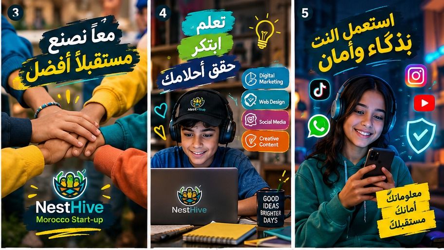 ملصقات توعوية من NestHive: استعمل النت بذكاء وأمان